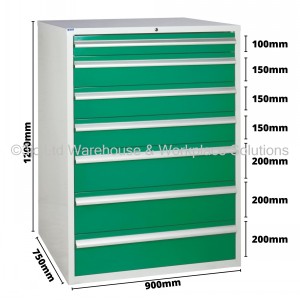 Euroslide Storage Cabinet 7 Drawer 1200mm